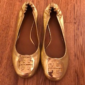 New Gold Tory Burch Flats 8.5